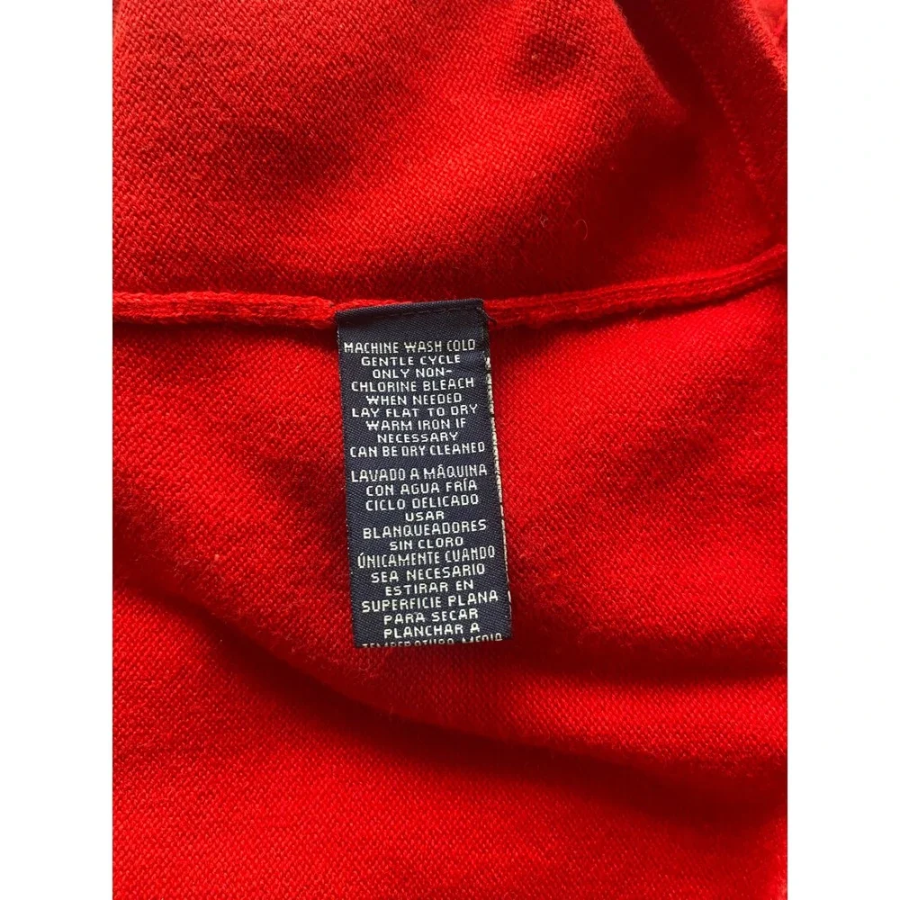 Jones NY Signature Snap Front Red Polka Dot Knit Cardigan Top Size S - Picture 9 of 9